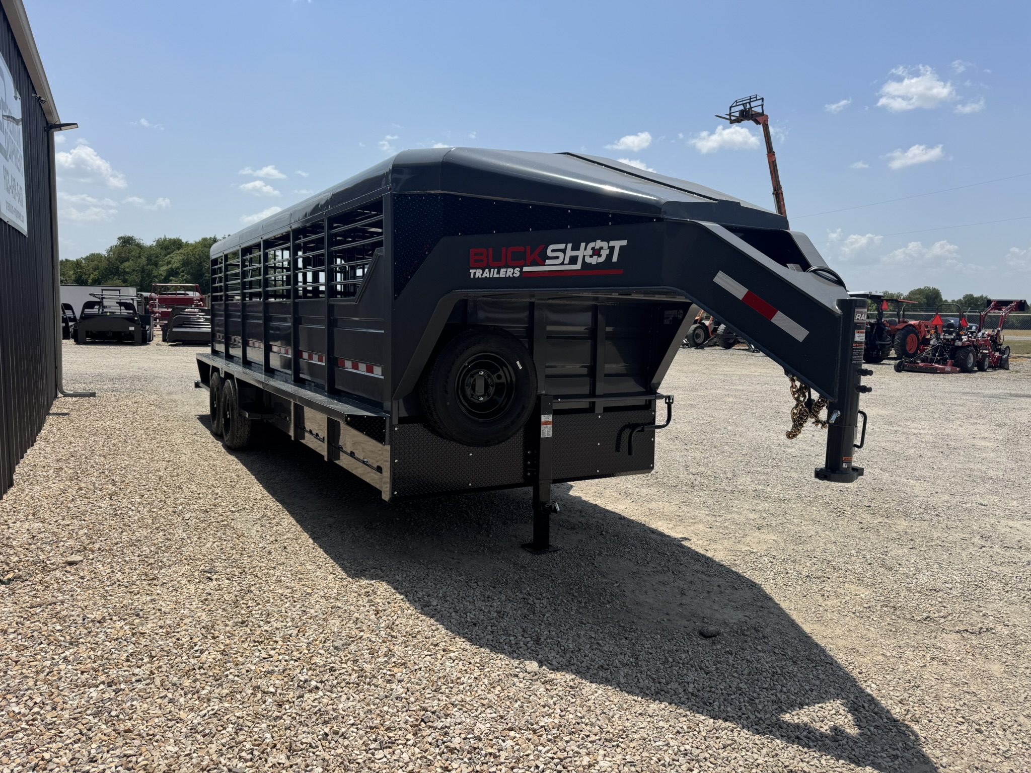 2026 Buckshot Trailers 6.8x24 Gooseneck Steel Top Stock Trailer Trailer
