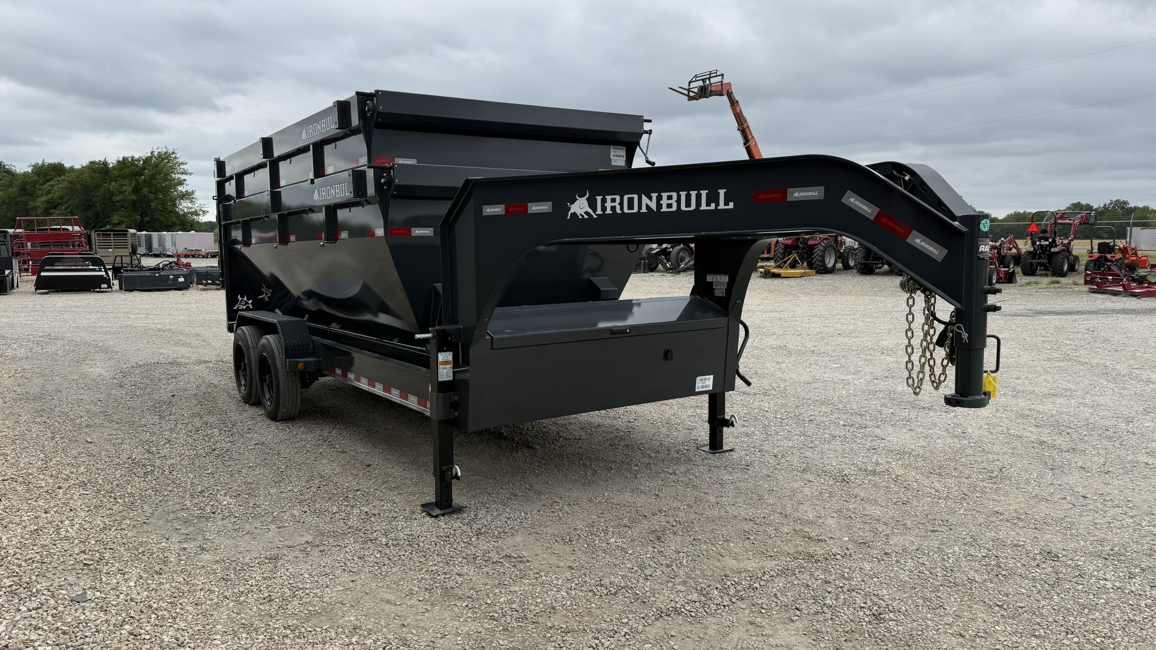 2027 Iron Bull Trailers 83"x16' DBG Roll Off Dump Trailer Package with 3 Gray Bins Trailer
