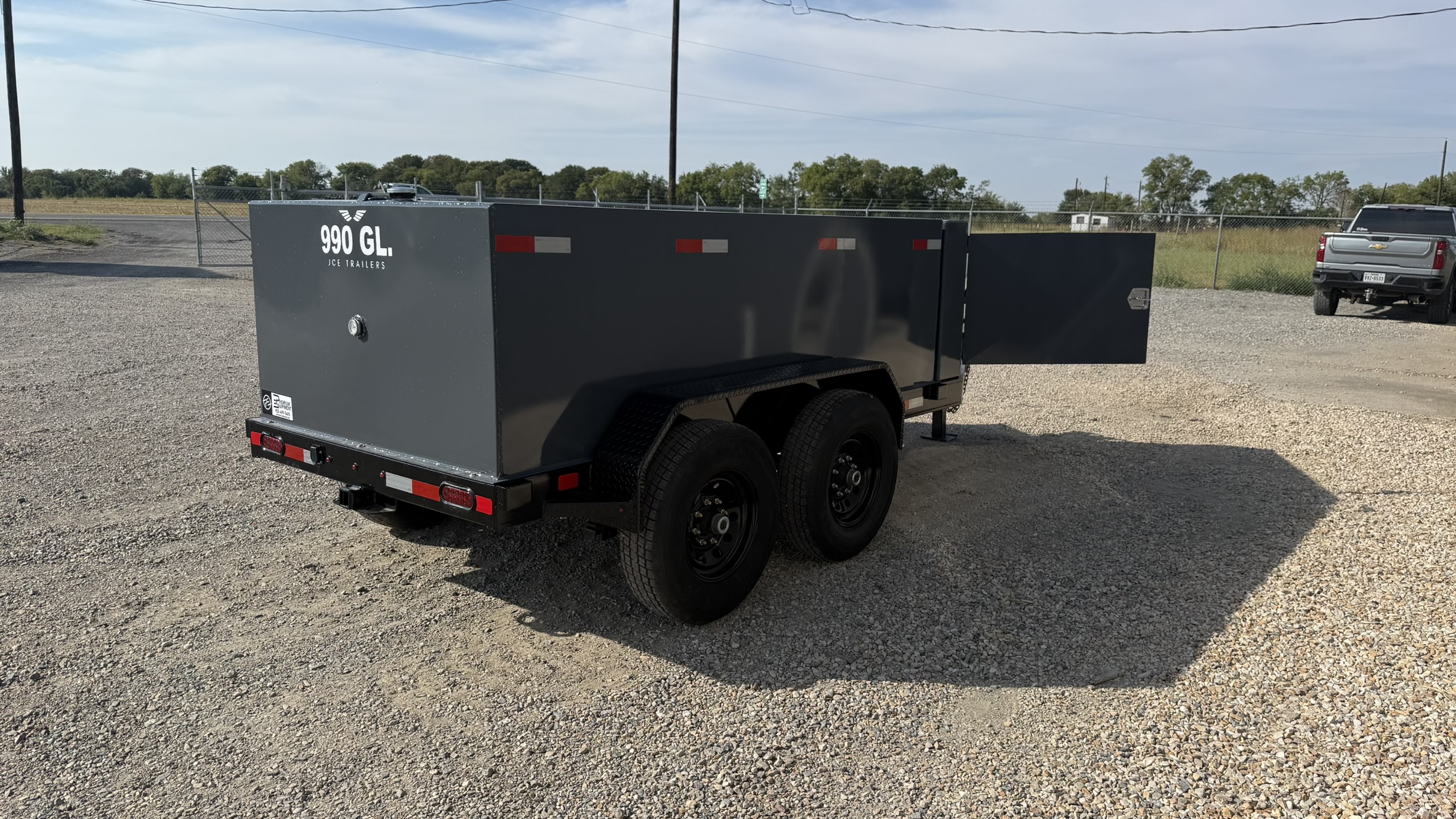 2027 JCE Trailers 990 Gallon Fuel Tank Trailer w/ Front Cabinet Trailer