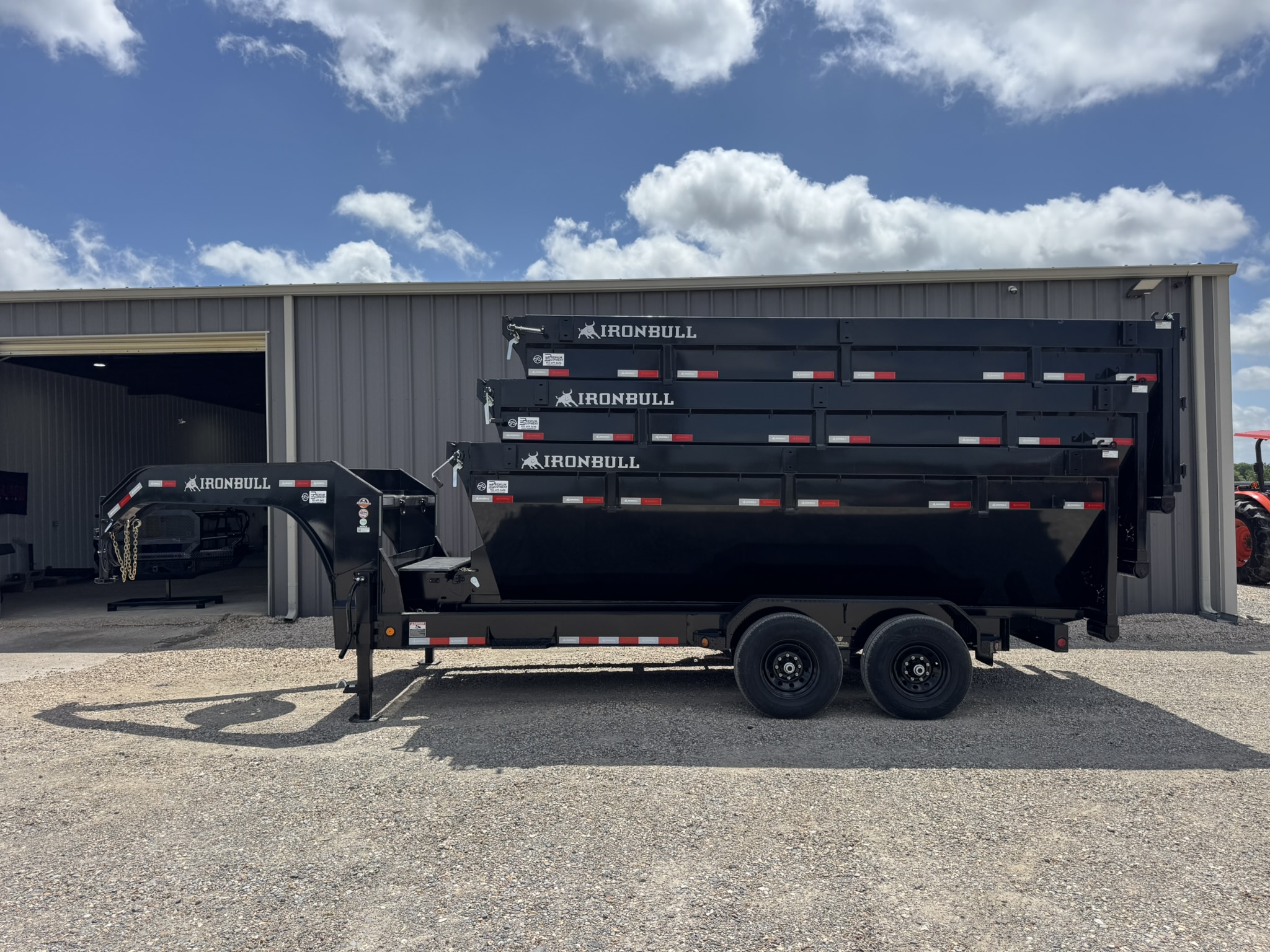 2027 Iron Bull Trailers 83"x16' 14k DBG Roll Off Dump Trailer Package with 3 Bins Trailer