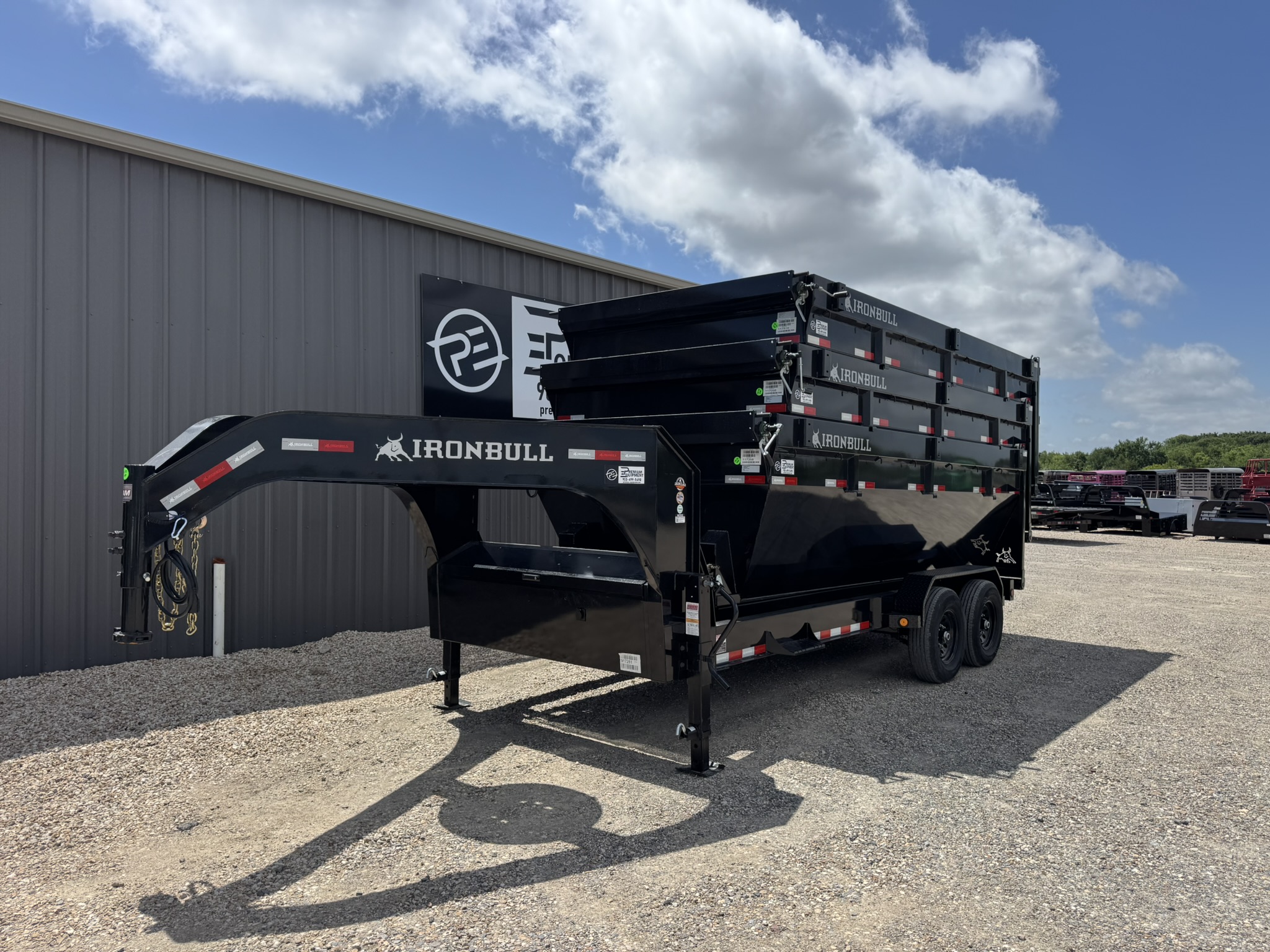 2027 Iron Bull Trailers 83"x16' 14k DBG Roll Off Dump Trailer Package with 3 Bins Trailer