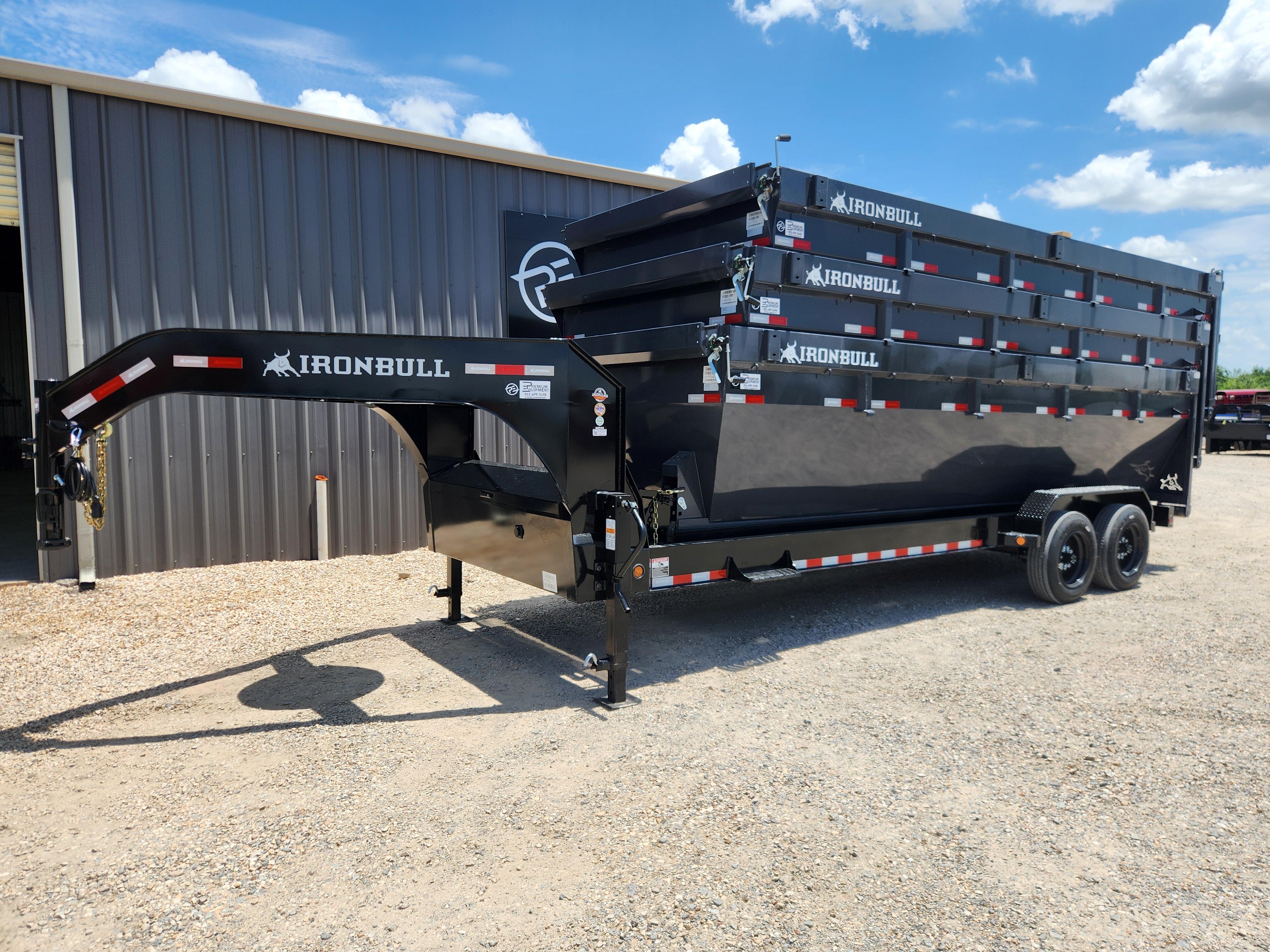 2027 Iron Bull Trailers 83"x20' DBG 16k Roll Off Dump Gooseneck Trailer Package with 3 Bins Trailer
