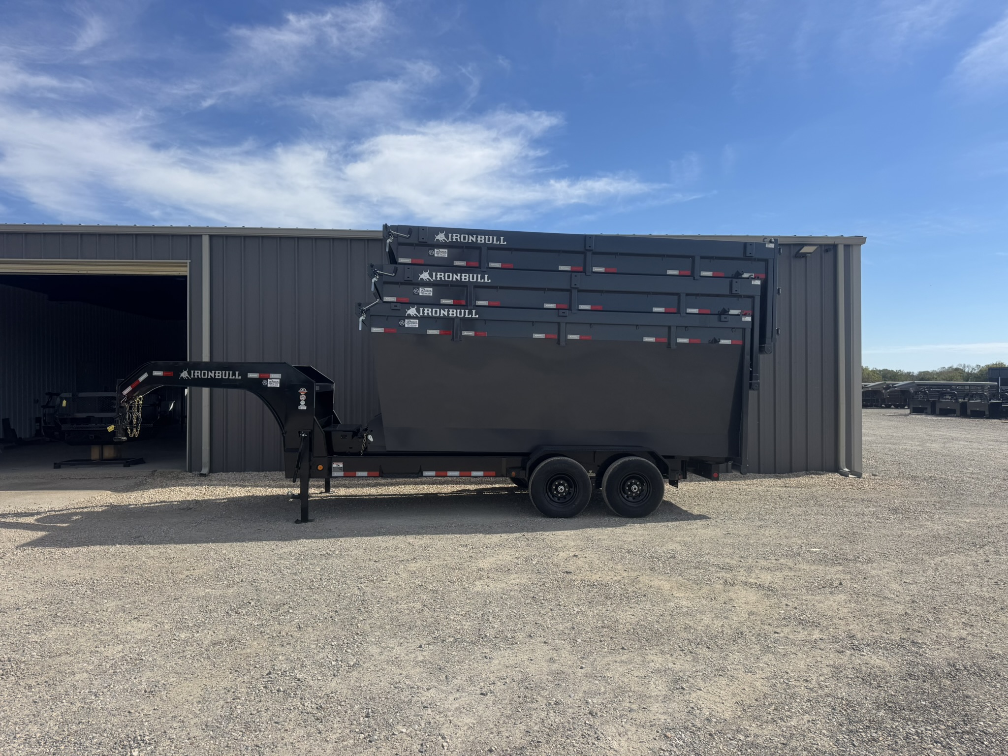2027 Iron Bull Trailers 83"x16' 14k DBG Roll Off Dump Trailer Package with 3 Bins Trailer