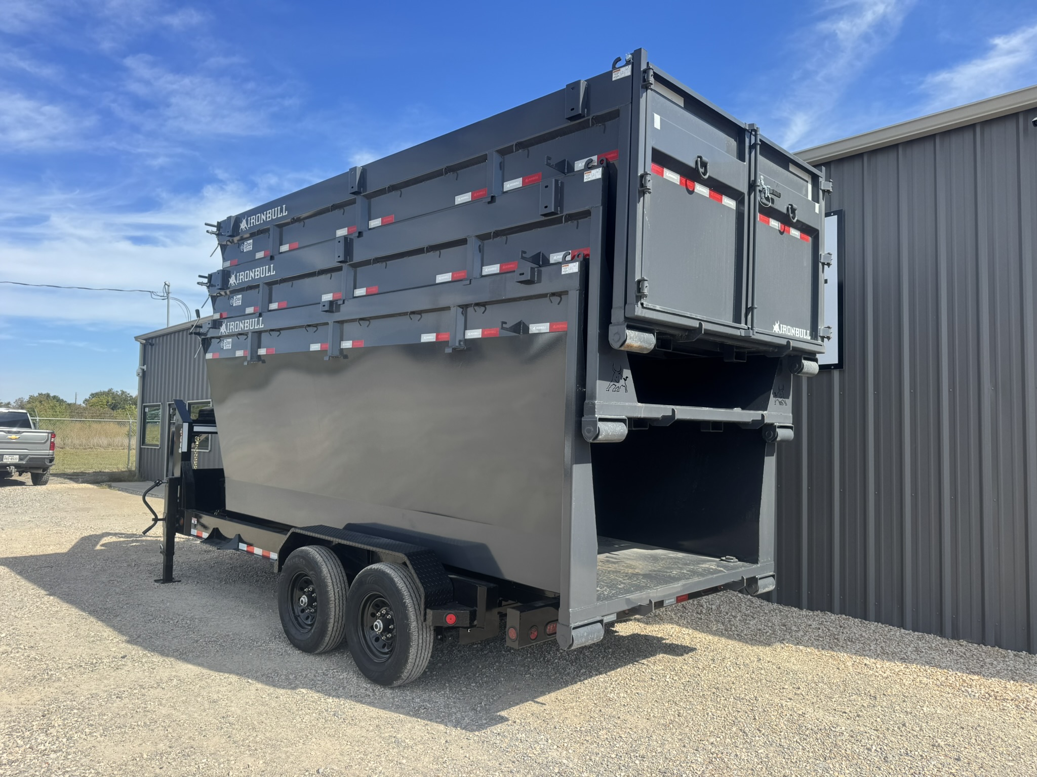 2027 Iron Bull Trailers 83"x16' 14k DBG Roll Off Dump Trailer Package with 3 Bins Trailer
