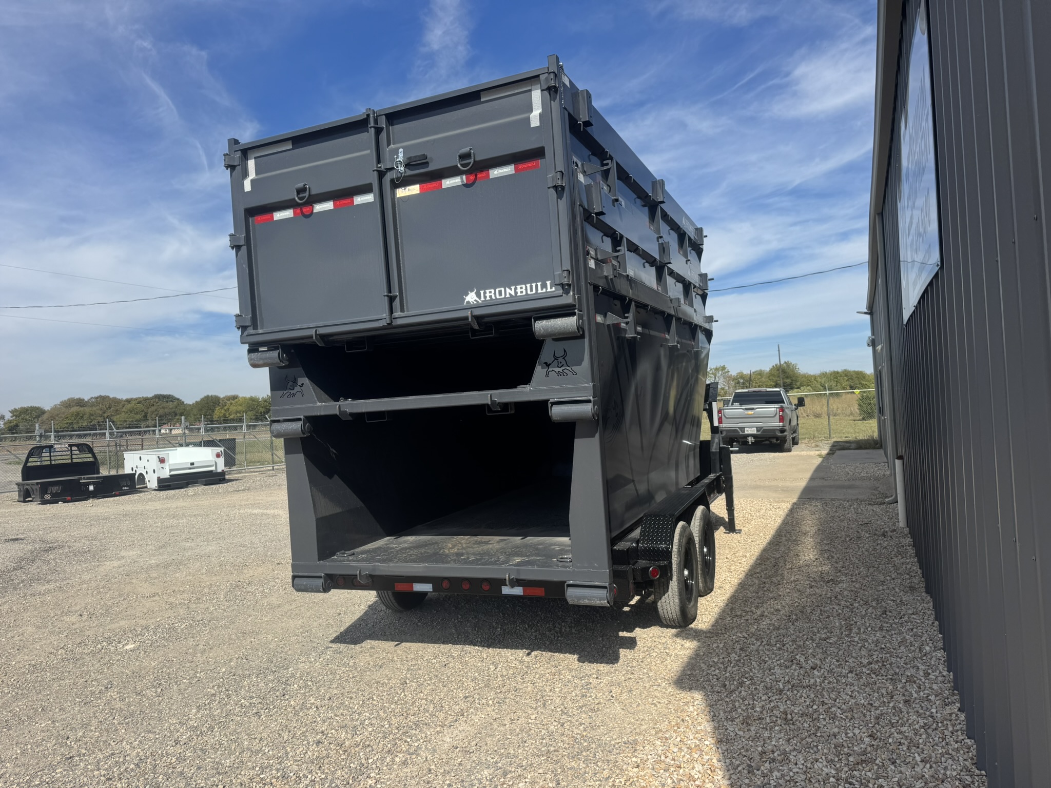 2027 Iron Bull Trailers 83"x16' 14k DBG Roll Off Dump Trailer Package with 3 Bins Trailer