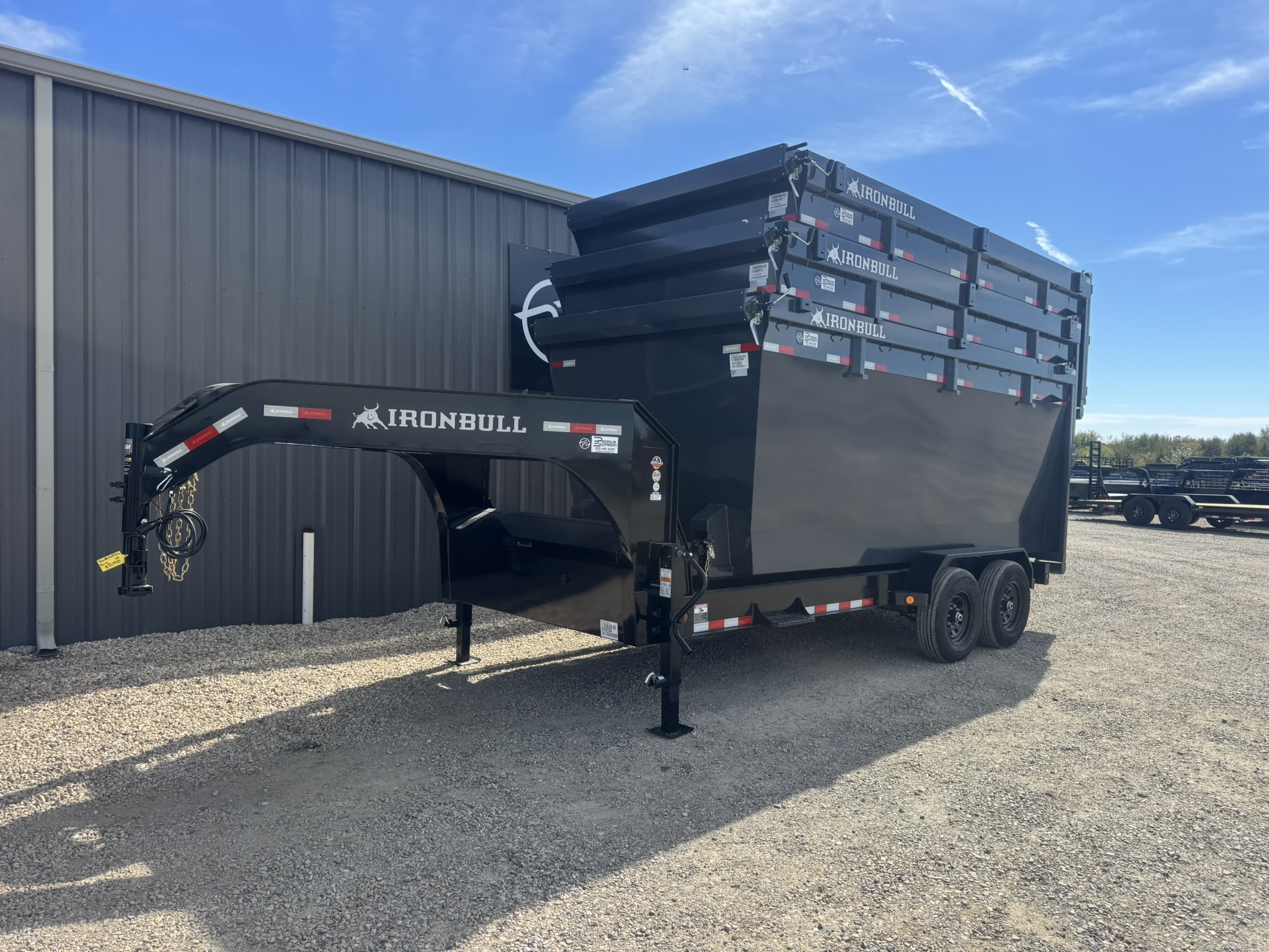 2027 Iron Bull Trailers 83"x16' 14k DBG Roll Off Dump Trailer Package with 3 Bins Trailer