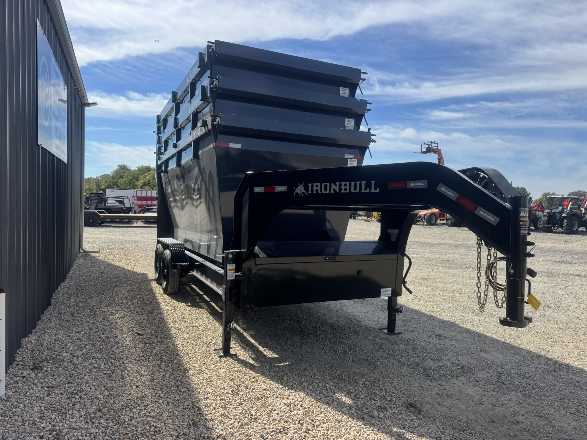 2027 Iron Bull Trailers 83"x16' 14k DBG Roll Off Dump Trailer Package with 3 Bins Trailer